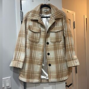 Sebby Beige Plaid Utility Jacket